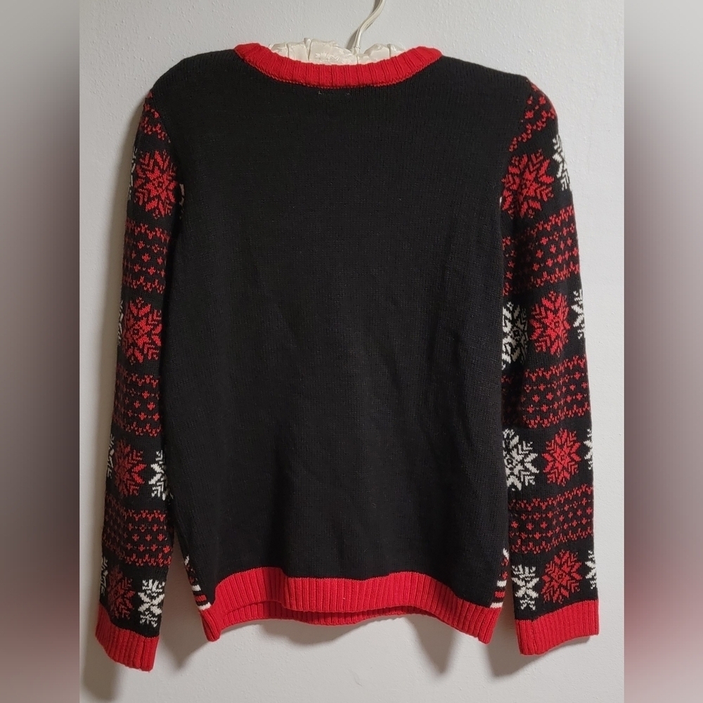 Feliz Navidad Holiday Time Ugly Christmas Sweater Shutter Shades Kanye Santa M - Picture 2 of 4